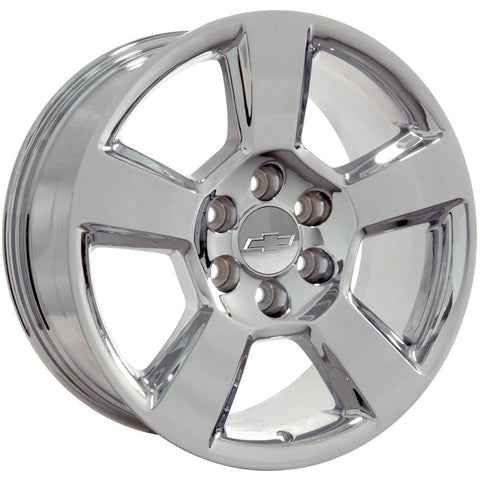 20" Replica Wheel Fits GMC Yukon Sierra Denali | Chevy Silverado Tahoe Suburban | Cadillac Escalade Rim - CV76 Chrome 20x9 - Nova Rotam